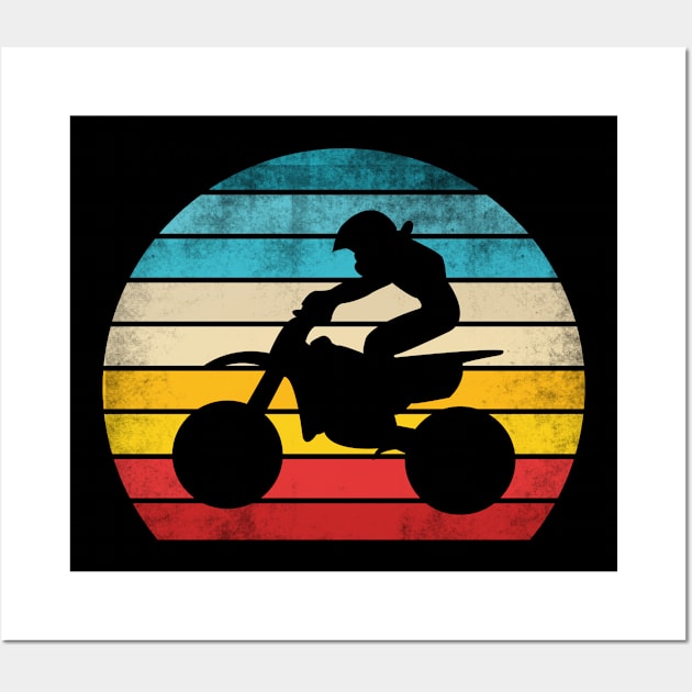 Retro Motocross Dirtbike Motorcycle Wall Art by funkyteesfunny